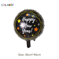 Ballon en aluminium rond Joyeux Nouvel An, Feliz Ano Nuevo en espagnol, pour les fournitures de fête du réveillon du Nouvel An, certifié ISO 9001