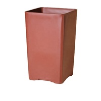 Pot carré respirant en résine écologique durable pour orchidées, auto-arrosant, type bambou, avec trous de drainage, pour rebord de fenêtre