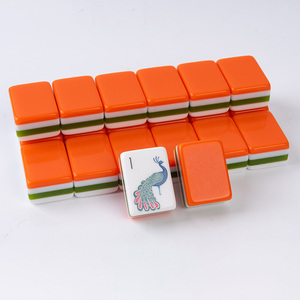 Juego de Fichas de Mahjong Occidental de 4 Capas de Alta Calidad, Personalizado de Fábrica, Fichas de Mahjong Americanas Naranjas, Acrílicas, de Lujo - Product Image 2
