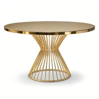 Table de banquet de mariage moderne, tables rondes en verre miroir pour les mariages