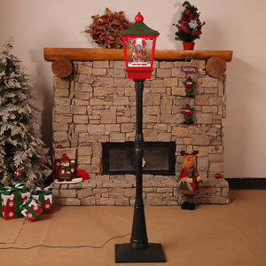 Décorations de Noël intérieur/extérieur lampadaires avec neige à la dérive et ornement de fête du Père Noël intérieur/extérieur - Product Image 2