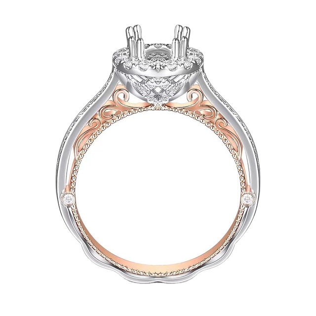 H&F Original 18ct Gold Diamond Semi Mount Ring 1carat Engagement Ring Wholesale Manufacturers' Product