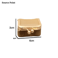 Mini sac de luxe vintage en cuir véritable pour femmes, porte-clés, accessoire de sac, boîte de rangement mini format pour bagues et boucles d'oreilles