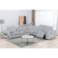 Fauteuil inclinable de cinéma moderne en cuir véritable, extensible, avec éclairage LED, porte-gobelet et télécommande, robuste
