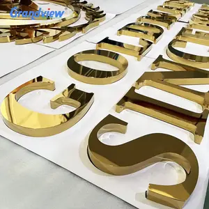 الليزر قطع معدنية Letras في الهواء الطلق الإعلانات التجارية 3D شعار كبير أدى إلكتروني مخصص الخلفية لافتات للشعارات