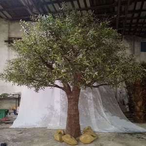 Nuevo Olivo Artificial Grande, Personalizable, Moderno, Hecho a Mano, Realista, Ecológico, Duradero, de Vidrio Verde Sintético para Interiores - Product Image 3