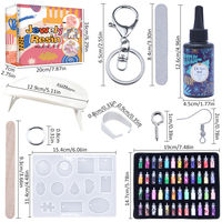 Kit de Résine UV en Gros TIMESRUI pour Fabrication de Bijoux, Kit de Résine Époxy Non Toxique avec Moules en Silicone pour Porte-clés et Accessoires