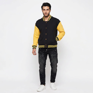 Blouson universitaire de baseball Hip Hop pour homme, brodé, ample et respirant, Nouveauté 2026, avec lettres en fourrure sur le devant, personnalisable, conception OEM - Product Image 1