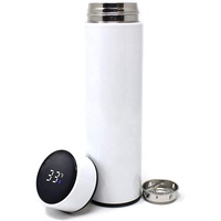 Bouteilles d'eau isothermes en acier inoxydable à double paroi de 500 ml pour l'extérieur, vierges pour sublimation, avec affichage de température, type thermos/gobelet