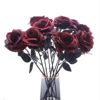 Hochwertige Seidenblume Rote Künstliche Rose für Halloween-Dekoration