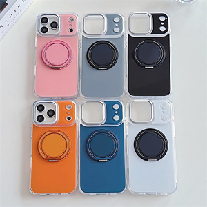 Original Linen Textured Magnetic holder Phone case for iPhone 17 16 15 14 Pro Max Ombre <b>stand</b> Converted colorful PC Back Cover - Product Image 1