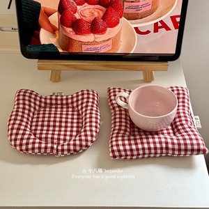 Nettes Muster Baumwolle Untersetzer Stoff Isolier kissen Tisch matte Tischs ets Home Decoration Küchen zubehör für Tasse - Product Image 2