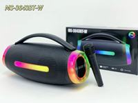 Microphone Karaoké Portable Haut-parleur sans fil BT Bass Subwoofer Lecteur Sport pour la maison Cadeau RGB Party TF USB FM MS-3643BT-W