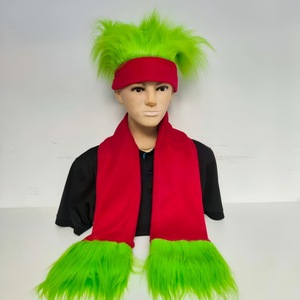 Halloween <b>Grinch</b> Mask Gloves Scarf and <b>Hat</b> Christmas Decoration - Product Image 2