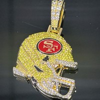 Collier pendentif casque cubain en gros avec chaîne à maillons de 15 mm, collier à breloques en alliage de zinc pour hommes