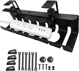 Büro-Kabelmanagement-Ablage für Untertisch, Bohrfreie Steckdosenleisten-Ablage, Kabelhalter-<span class=keywords><strong>Organizer</strong></span>, Kabelmanagement - Product Image 2