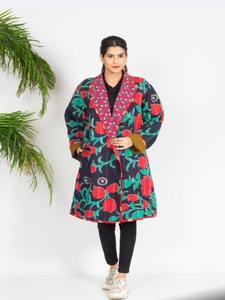 Women's Handmade Cotton Kantha <b>Jacket</b> Quilted Reversible Vintage <b>Patchwork</b> <b>Jacket</b> Colorful Boho Ethnic Style Outerwear Soft - Product Image 2