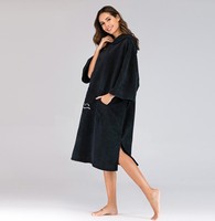 Serviette à capuche en microfibre tricotée pour adulte, personnalisable avec logo, absorbante, séchage rapide, peignoir de change compressé, ponchos de plage et de surf toutes saisons