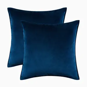 Cinta de terciopelo suave azul marino para envolver el hogar, funda de cojín decorativa, venta al por mayor