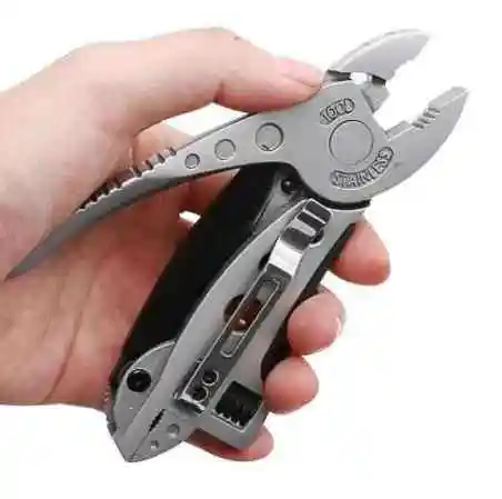 Bạc Mini Cong Đa Chức Năng Công Cụ 9 Trong 1 Multitool Keychain Kìm Tuốc Nơ Vít Túi Công Cụ