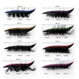 Extensions de <span class=keywords><strong>cils</strong></span> en faux vison 2 en 1, marque privée, <span class=keywords><strong>fard</strong></span> à paupières pailleté, imperméable, bande complète, faux <span class=keywords><strong>cils</strong></span> en cheveux synthétiques - Product Image 3