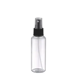 50ml clear sprayer plastic bottle 30ml 75ml 100ml cosmetic water round plastic container gold supplier cosmetic packaging