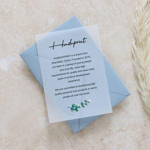 Kartu undangan pernikahan kertas Vellum bening kartu Terima kasih mewah kustom kartu pelacakan PVC ucapan personalisasi - Product Image 6