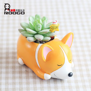 Jouet pour chien ROOGO Novelty Sleepy Pet, <span class=keywords><strong>caniche</strong></span>, <span class=keywords><strong>labrador</strong></span>, bouledogue, pots succulents, mini pot de fleurs, décoration d'intérieur - Product Image 3