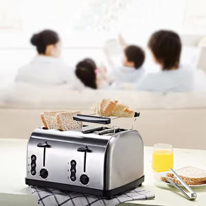 Grille-pain électrique en acier inoxydable long et fin à 4 tranches avec fonction bagel, logo personnalisé OEM, 120V 220V 240V - Product Image 3