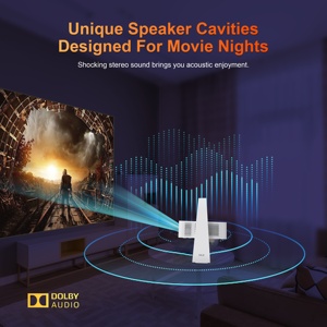 Projecteur de jeux vidéo Smart TV Android 14, 500 ANSI lumens, home <span class=keywords><strong>cinéma</strong></span>, résolution native 1080p, projecteur LED LCD WiFi à courte focale - Product Image 4