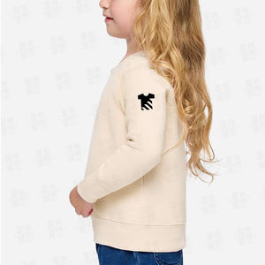 Sweat-shirt enfant surdimensionné à col rond, style basique, en molleton de coton épais, avec épaules tombantes, broderie personnalisée, vente en gros - Product Image 3