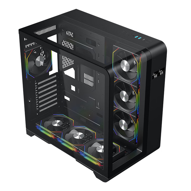 OEM Wholesale Gaming Computer Cases Desktop Custom Pc Glass ATX Aluminium Pc case with RGB Fan