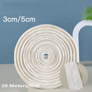 <span class=keywords><strong>Precio</strong></span> de fábrica Suministro de <span class=keywords><strong>cinta</strong></span> de cortina Blanco Dos líneas Cortinas con cordón Accesorios textiles para el hogar Ganchos <span class=keywords><strong>Cinta</strong></span> de tela - Product Image 3