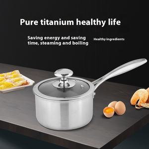 Vente en gros de nouvelle marmite à soupe en titane pur avec poêle à frire pour bébé design classique sans revêtement pour le camping et les compléments alimentaires pour bébés - Product Image 3