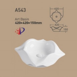 Lavabo de Cerámica de Una Pieza CR A540 Art Basin 560x330x190mm - Product Image 4