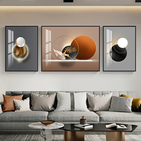Tableau Triptyque Luxe en Porcelaine Effet Cristal, Art Mural Abstrait sur Toile pour Décoration d'Intérieur Moderne