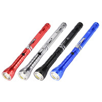 Lampe torche télescopique magnétique avec lumière COB blanche, stylo lumineux extensible à 5 sections avec clip magnétique