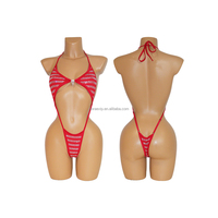 Combinaison de luxe WY014 rouge ornée de strass découpés, tenue sexy pour carnaval, festival, spectacle de pole dance exotique, vêtements de danseuse