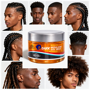 Cera en Gel Herbal Orgánica de Coco Oscuro para Cabello 250ml Fijación Media Sin Acumulación para Trenzas, Rastas y Cabello Afro - Product Image 1