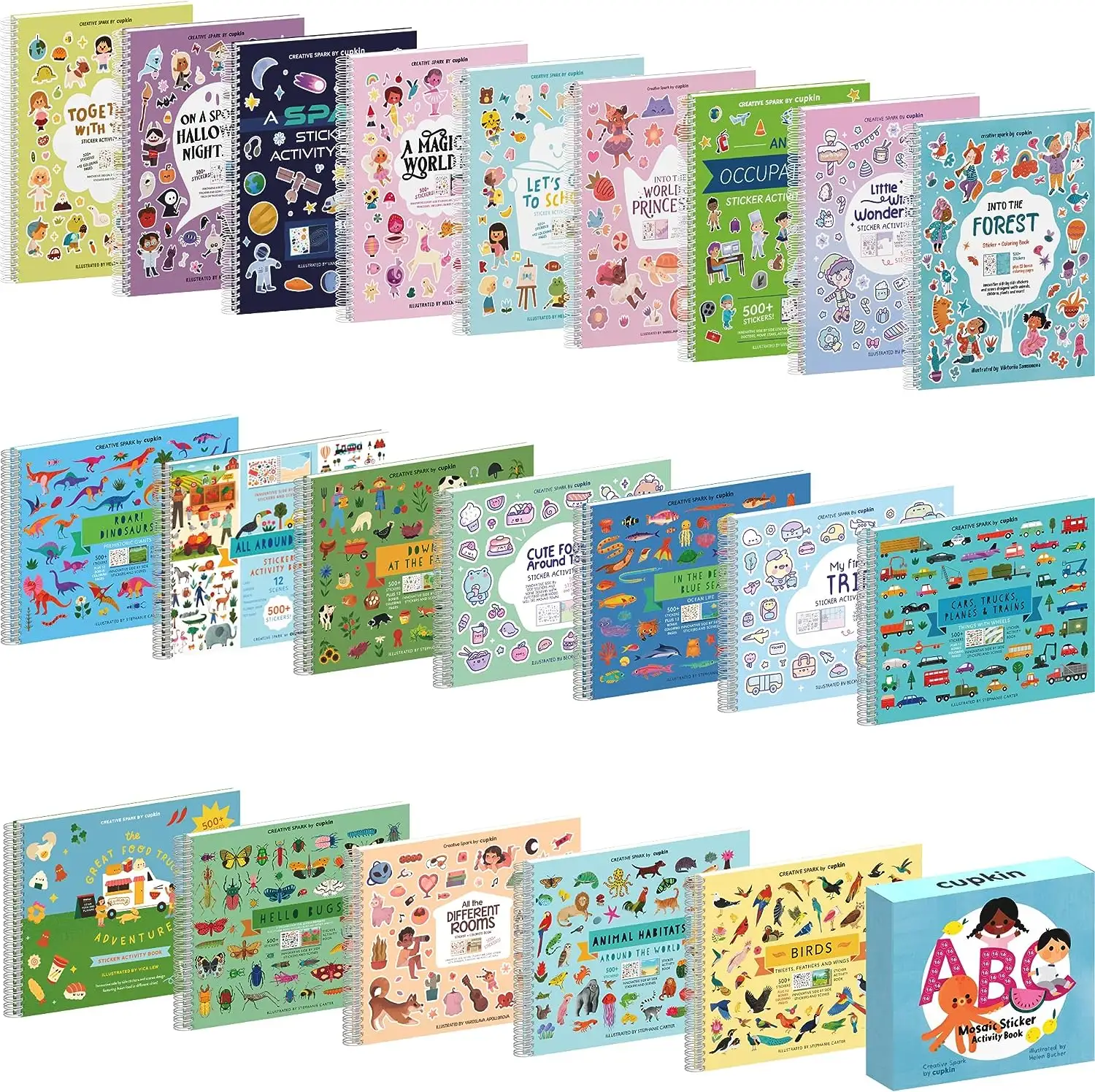 كتب نشاطات للأطفال ملونة بالكامل مطبوعة حسب الطلب كتب ملصقات قابلة لإعادة الاستخدام كهدايا للأطفال