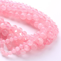 Haute qualité Madagascar Rose Quartz perles poudre cristal rose Quartz perles en vrac pour la fabrication de bijoux