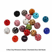 Perles colorées en argile polymère et céramique avec strass pavés, billes de cristal en vrac pour la fabrication de bijoux DIY, bracelets, vente en gros (6/8/10mm)