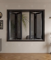 Style moderne persienne de fenêtre en bois de haute qualité Style occidental volets réglables salle de bain maison fenêtre à la mode