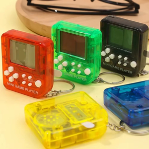 X Mini Game Keychain Portable <b>Handheld</b> Brick Game <b>Console</b> 23 Classic Games <b>Retro</b> Pocket Game Toy Key Chain Ornament Gift - Product Image 4