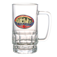 Verre à bière personnalisé avec logo gravé, cadeau souvenir de voyage, tasse en verre personnalisée avec poignée