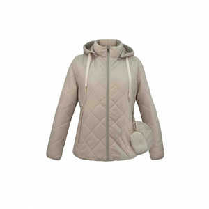 HDJ Giacca trapuntata con cappuccio da donna taglie forti, leggera e calda, con tasche e borsa, taglie 46-56 disponibili in più colori - Product Image 1