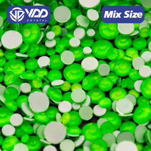 VDD 281米绿色新款霓虹混色尺寸SS6-SS20玻璃水钻水晶平背石DIY工艺品美甲装饰品 - Product Image 1
