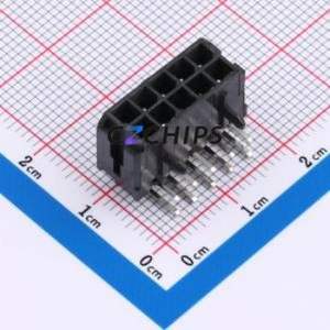 ZX-MX3.0-<b>2</b>-5PWZ Wire-to-Board <b>Pin</b> Header Bent Lead Through Hole,P=3mm <b>Connector</b> 2x5P 3mm Right Angle Insert Micro-Fit (MX 3.0) - Product Image 1