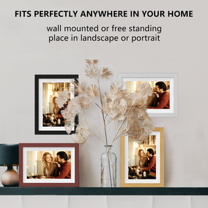 โบรชัวร์การ์ดอวยพรวิดีโอดิจิตอลอัตโนมัติขนาด10.1นิ้วของขวัญวันคริสต์มาสกรอบรูปไม้ WiFi สำหรับงานแต่งงานธุรกิจ - Product Image 6