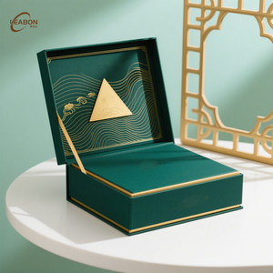 Caja de Regalo Magnética Rígida de Papel con Doble Puerta, Personalizada y de Lujo, con Estampado en Lámina Dorada para el Festival del Bote del Dragón, Empaque para Alimentos - Product Image 3